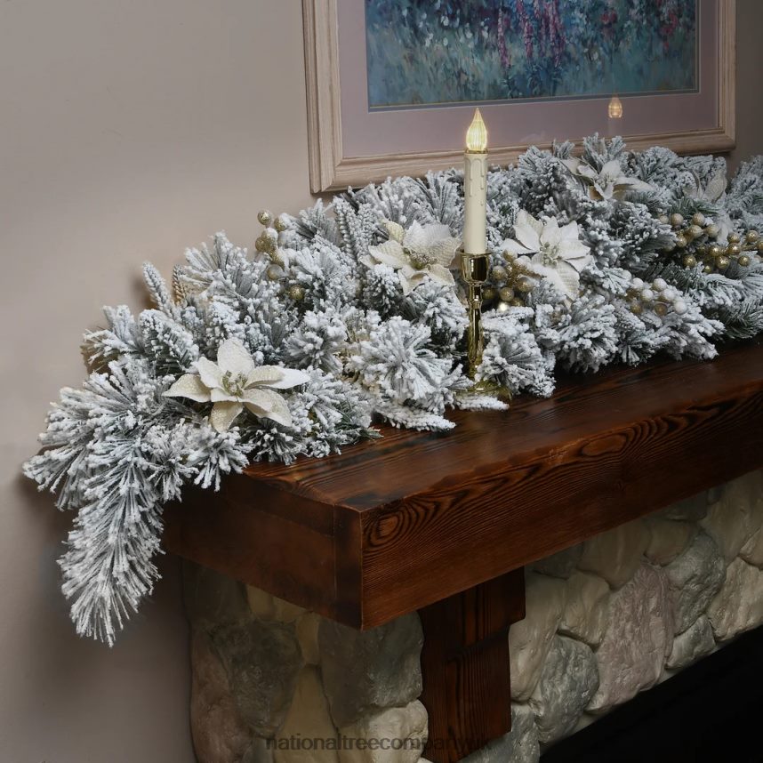 Greenery | National Tree Company 6 ft Frosted Colonial Fir Mantle Swag F2L4F483